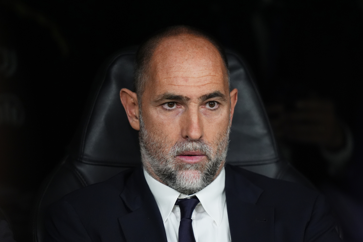 MADRID, SPAIN - OCTOBER 22: Igor Tudor, Head Coach of Juventus, looks on prior to the UEFA Champions League 2025/26 League Phase MD3 match between Real Madrid C.F. and Juventus at Estadio Santiago Bernabeu on October 22, 2025 in Madrid, Spain. (Photo by Angel Martinez/Getty Images)